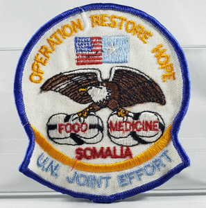 US762 Operation Restore Hope UN Joint Effort Patch Somalia US762 Operation Restore Hope UN Joint Effort Patch Somalia