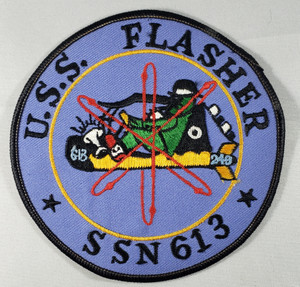 US994 USS Flasher SSN 613 Submarine 60-92 Blue Border Patch