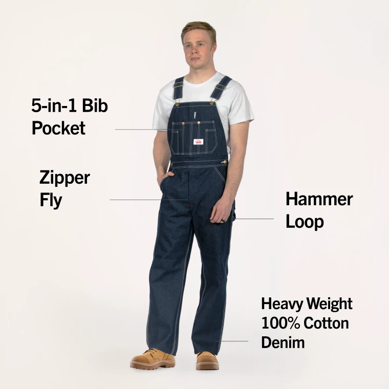 Round House Blue Denim Overalls