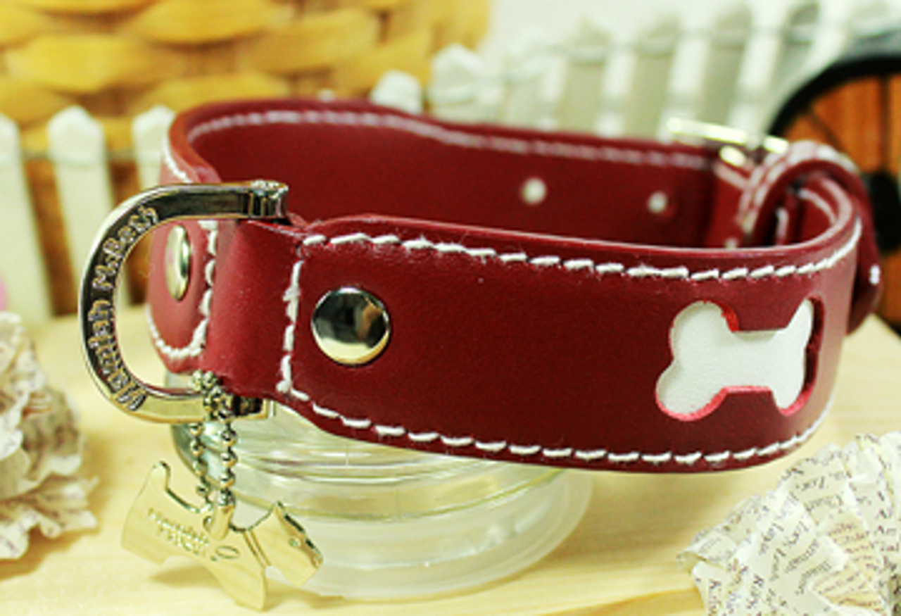 Luxury Leather Dog Collar, Italian Quality