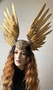 Valkyrie wings headdress - Freya headpiece - Golden pagan crown