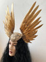 Valkyrie wings headdress - Freya headpiece - Golden pagan crown