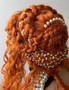 Renaissance curly wig with pearls Braided wig Lace front wig