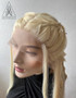 Elven princess, Elf wig,  Extra long synthetic wig with hair jewelry, larp costume TO ORDER