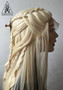 Elven princess, Elf wig,  Extra long synthetic wig with hair jewelry, larp costume TO ORDER