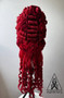 Queen Charlotte Inspired Red Rococo Wig – Gothic Marie Antoinette Costume Wig with Roses, Cage & Spikes  TO ORDER