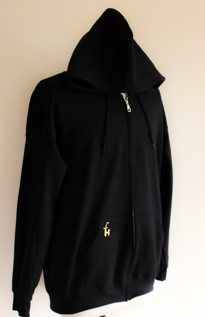FH wear zip up black hoodie