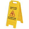 Bilingual Janitorial Floor Sign - Caution Wet Floor/Attention Plancher Mouillé 301-O/S   Safety Supplies Canada