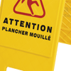 Bilingual Janitorial Floor Sign - Caution Wet Floor/Attention Plancher Mouillé