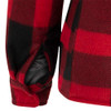 Womens Quilted Polar Fleece Hooded Shirt - Red/Black Plaid