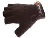 IMPACTO Leather Anti-Impact Carpal Tunnel Glove - Black Grain Leather, Half Finger