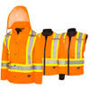 Women's Hi-Vis 7-In-1 Waterproof Jacket with Hood - Hi-Vis Orange