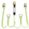 Shock Absorbing Lanyard - SP - Twin Leg - Snap Hooks & Tie Backs - 6' (1.8 M) - 110 - 220 Lb Capacity