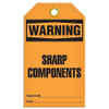 "Warning - Sharp Components" Tag - 3.375" x 5.75" - 25/pkg