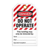 Lockout "Do Not Operate", Hazard Striped Tag - 25/pkg