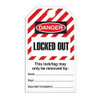 Lockout "Locked Out, Hazard Stripe" Striped Tag - 25/pkg
