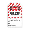 Lockout "Do Not Operate Maintenance Dept" Striped Tag - 25/pkg