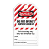 Lockout "Do Not Operate Equipment Locked Out" Striped Tag - 25/pkg