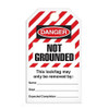Lockout "No Grounded" Striped Tag - 25/pkg