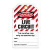 Lockout "Live Circuit" Striped Tag - 25/pkg