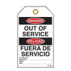 Danger "Out of Service" Bilingual E/S Tag - 25/pkg