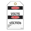 Danger "___ Volts" Bilingual E/S Tag - 25/pkg