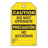 Caution "Do Not Operate" Bilingual E/S Tag - 25/pkg