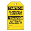 Caution "Flammable Materials" Bilingual E/S Tag - 25/pkg