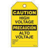 Caution "High Voltage" Bilingual E/S Tag - 25/pkg