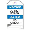 Notice "Do Not Stack" Bilingual E/S Tag - 25/pkg