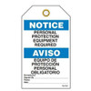 Notice "Personal Protection Eq.." Bilingual E/S Tag - 25/pkg