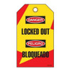 Danger "Locked Out" Bilingual E/S Tag - 25/pkg