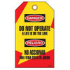 Danger "Do Not Operate A Life.." Bilingual E/S Tag - 25/pkg