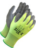 21 Gauge Hi-Viz Yellow Seamless Knit With Grey PU Coating | Pack of 12 | Cut Level A3