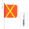 1 Piece, Non-powered, Quick Disconnect, Heavy Duty Whip with 16"x16" Orange Flag (Yellow X)