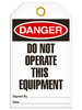 Danger - Do Not Operate This Equipment  | Pack /25 | INCOM