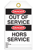 Bilingual Danger Out Of Service Tag  | Pack of 25 | INCOM