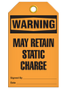 Warning  May Retain Static Charge Tag PKG/25