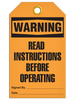Warning Read IinstructionsBefore Operating Tag PKG/25