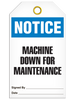 Notice Machine Down For Maintenance Tag PKG/25