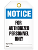 Notice For Authorized Personnel Only Tag PKG/25