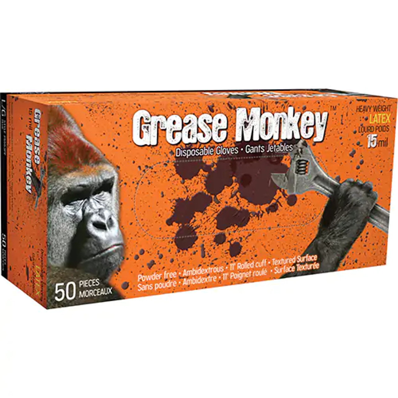 Grease Monkey Gloves Latex 15-mil (Box of 50) | Watson