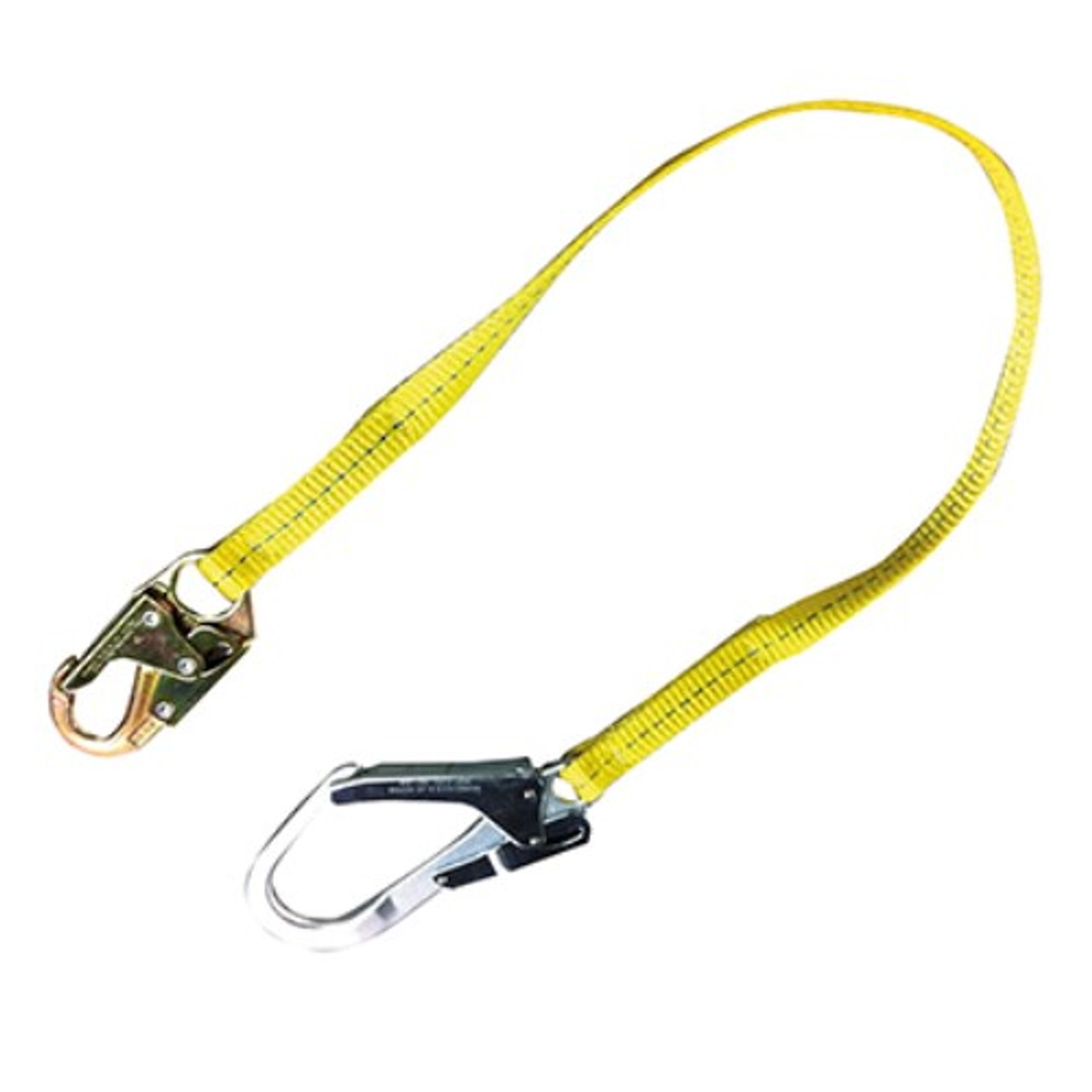 External Shock Absorbing Polyester Lanyard - Single Leg - Snaphook, 2 Gate  Rebar Hook On Other End