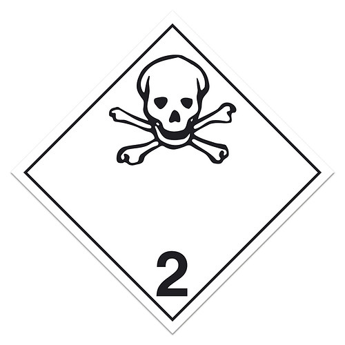 Class 2.3 Toxic Gases Placard (Pack of 100 pcs) - Safety