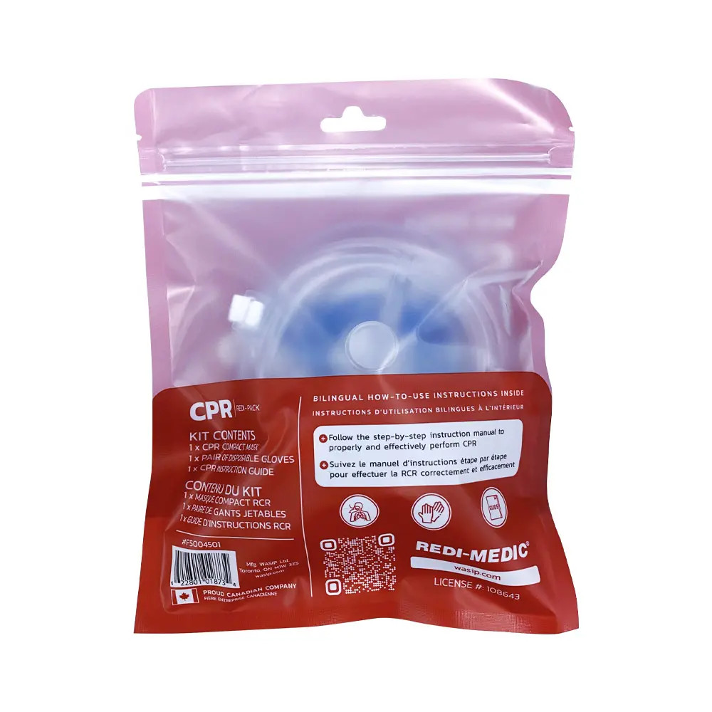 Pocket Mask with O2 - Head Strap and One-Way Valve /Bag and 1/Pair ...
