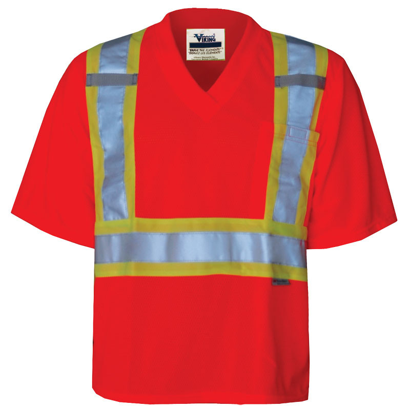 Hi-Vis Journeyman V-Neck Safety T-Shirt | Viking 6005O/6005G
