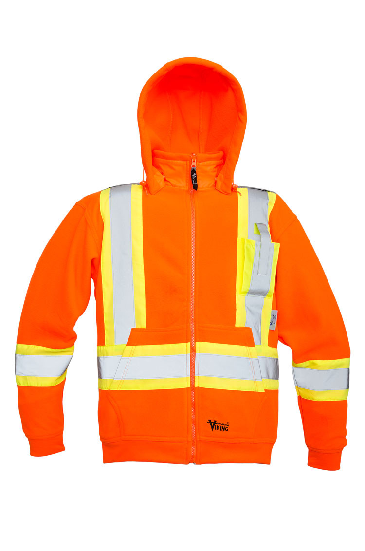 HiVis AntiPill Poly Fleece Safety Hoodie CSA, Class 1 & 2 Safety