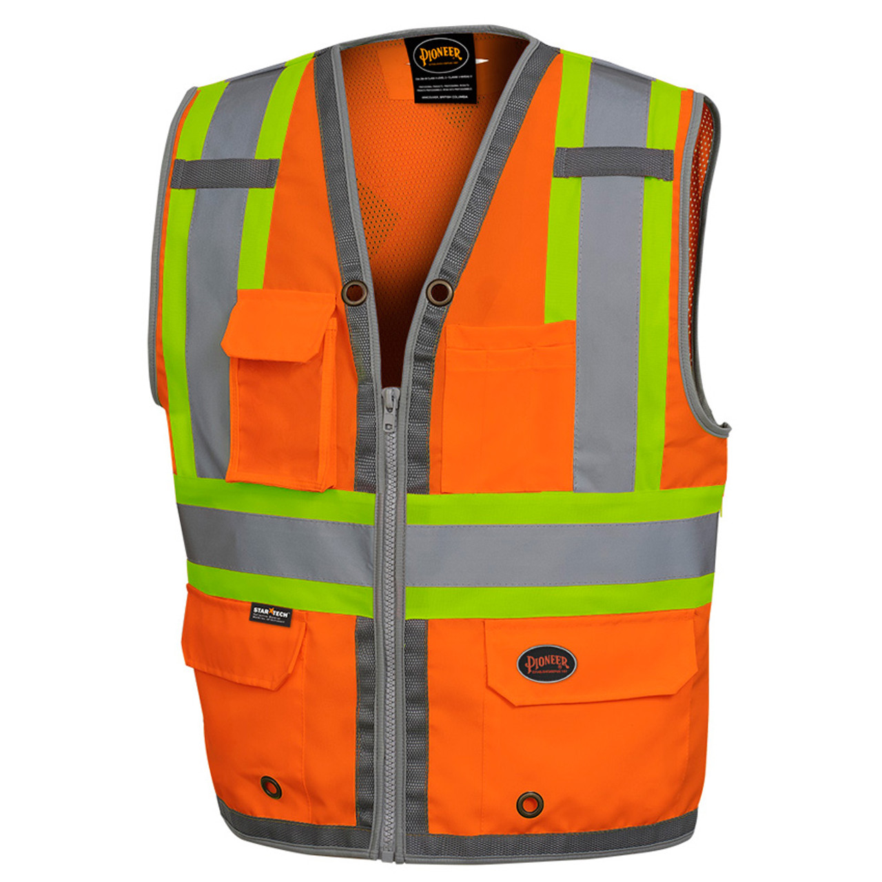 Hi Vis Mesh Back Zip Surveyor Safety Vest Csa Class 2 Safety
