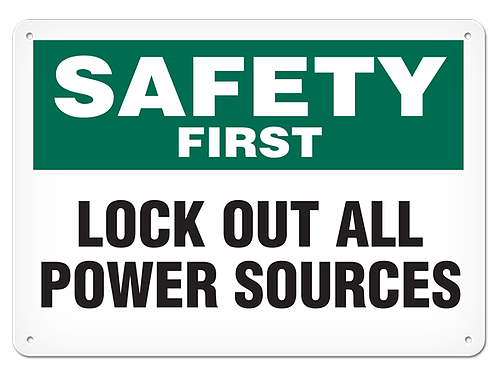 OSHA Safety Sign | Safety Lock Out All  | INCOM SS5025V, SS5025A, SS5025P, SC5025V, SC5025A, SC5025P, SA5025V, SA5025P   Safety Supplies Canada