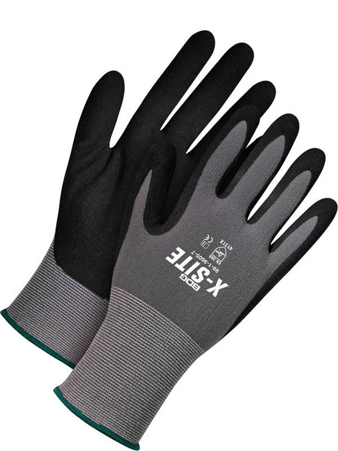 X-Site Seamless Knit Grey Nylon 15-Gauge with Black NFT Palm | Bob Dale Gloves 99-1-9605   Safety Supplies Canada